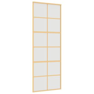 vidaXL Posuvn&eacute; dvere zlat&eacute; 76x205 cm matn&eacute; ESG sklo a hlin&iacute;k