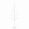 vidaXL LED vianočn&yacute; stromček Biela 18 x 18 x 120 cm Oceľ 140 LED