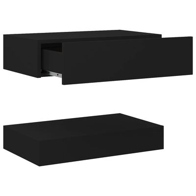 vidaXL Nočný stolík čierny 60x35 cm drevotrieska