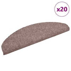 vidaXL Schodov&eacute; rohože, samolepiace, 20 ks, 65x21x4 cm, svetlohned&eacute;, polkruhov&eacute;, veľk&eacute;