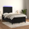 vidaXL Boxspring posteľ s matracom a LED, čierna 120x190 cm, zamat