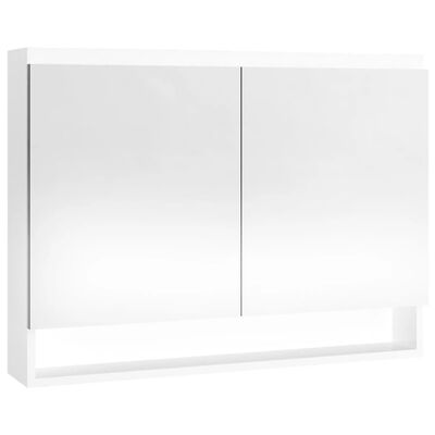 vidaXL Kúpeľňová zrkadlová skrinka 80x15x60 cm MDF lesklá biela