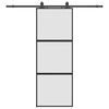 vidaXL Posuvn&eacute; dvere s kovan&iacute;m čierne 76x205 cm tvrden&eacute; sklo