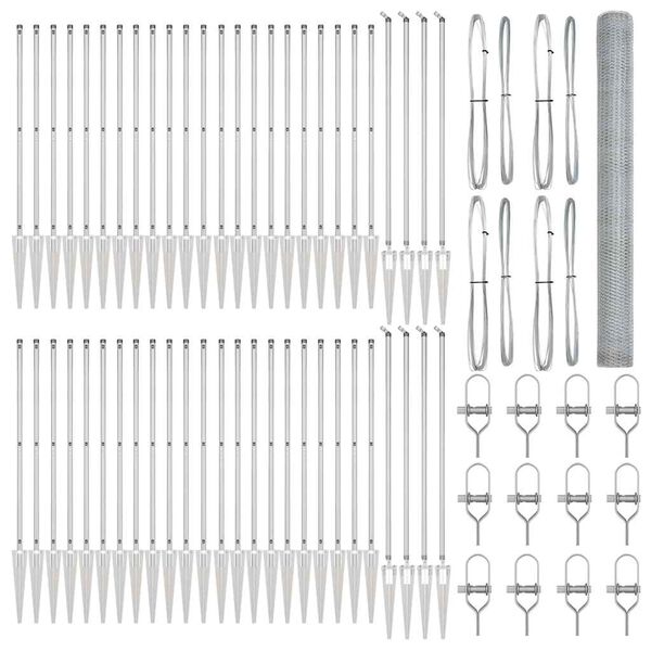 vidaXL Stĺp na plot. Strieborn&aacute; 100 x 1,5 m (25 mm mriežka) Oceľ
