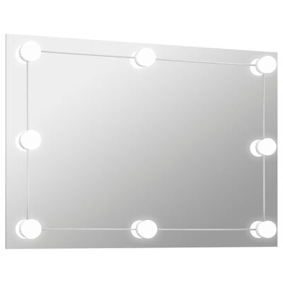 vidaXL Nástenné bezrámové zrkadlo s LED svetlami obdĺžnikové sklo
