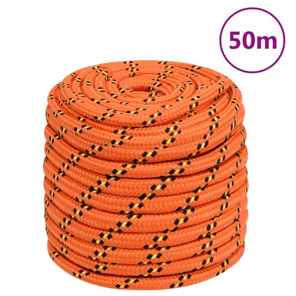 vidaXL Lodné lano oranžové 16 mm 50 m polypropylén