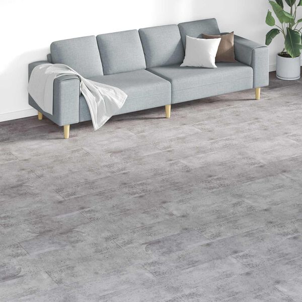 vidaXL Podlahov&eacute; dosky 18 pcs Cementov&aacute; hned&aacute; 5,26 m&sup2; PVC