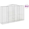 vidaXL Obl&uacute;kov&eacute; gabi&oacute;nov&eacute; ko&scaron;e 12 ks 300x50x180/200cm pozink. železo