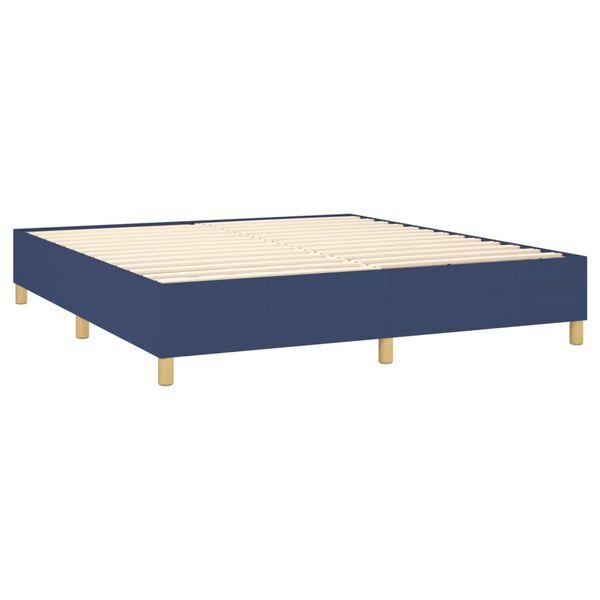 vidaXL Posteľn&yacute; r&aacute;m boxspring s matracom modr&yacute; 160x200 cm l&aacute;tka