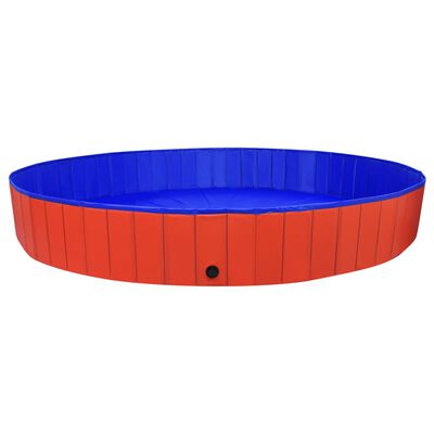 vidaXL Skladací bazén pre psov červený 300x40 cm PVC