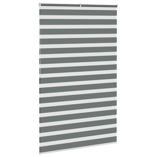 vidaXL Zebra roleta tmavošedá 140x200 cm šírka látky 135,9cm polyester