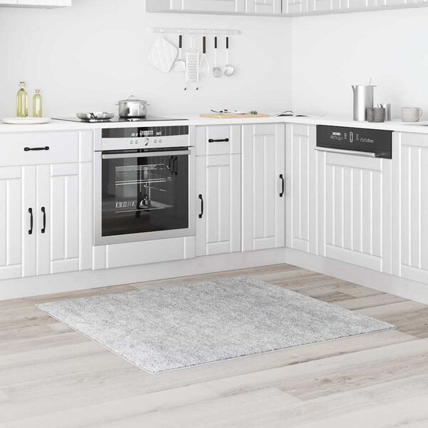 vidaXL Proti&scaron;mykov&yacute; Shaggy Koberec Siv&aacute; 120 x 120 cm PP