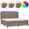 vidaXL Posteľ boxsping s matracom a LED sivohned&aacute; 200x200 cm l&aacute;tka