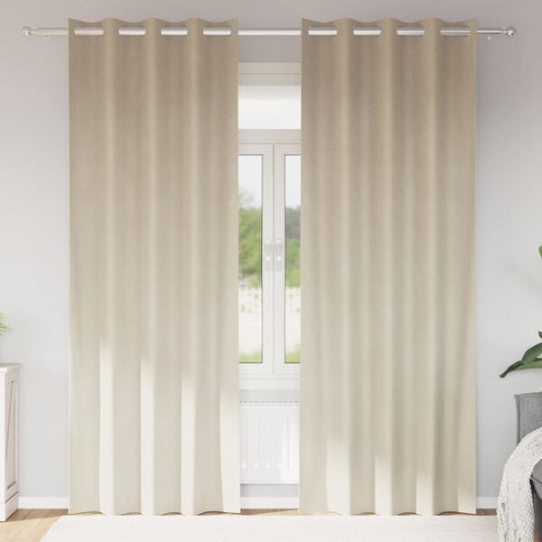 vidaXL Zatemňovacie z&aacute;vesy 2 pcs Kr&eacute;mov&aacute; 140 x 260 cm Zamat
