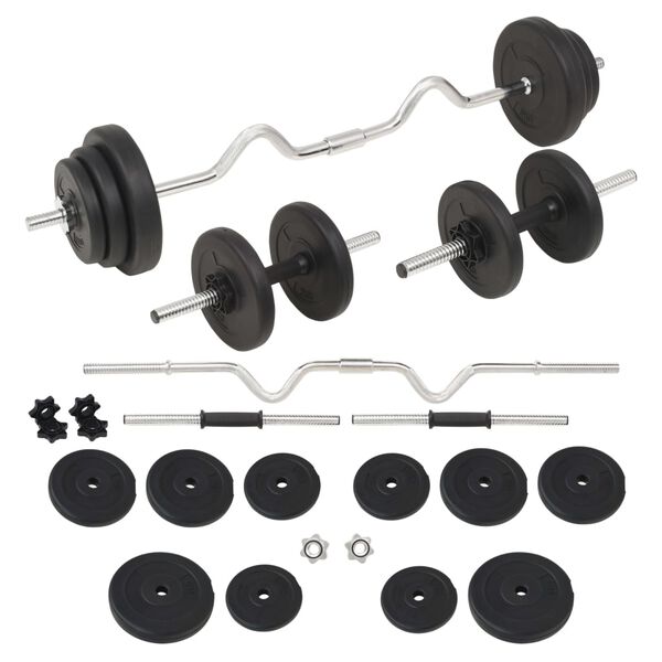 vidaXL S&uacute;prava činiek barbell a dumbbell 30 kg