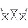 vidaXL Z&aacute;hradn&yacute; bistro set 3 pcs Antracit Oceľ