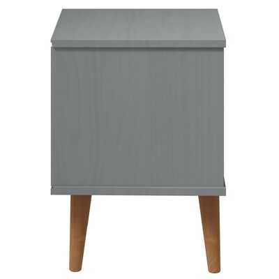 vidaXL Nočný stolík MOLDE, sivý 40x35x48 cm, borovicový masív