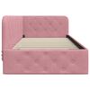 vidaXL Rohov&yacute; r&aacute;m postele s čelnou doskou Ružov&aacute; 100 x 200 cm Zamat