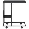 vidaXL Pr&iacute;ručn&yacute; stol&iacute;k s kolieskami čierny 55x36x63,5cm spracov. drevo