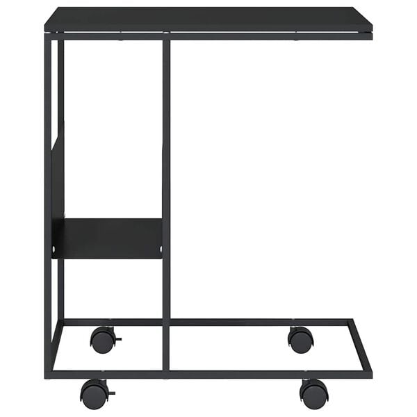 vidaXL Pr&iacute;ručn&yacute; stol&iacute;k s kolieskami čierny 55x36x63,5cm spracov. drevo