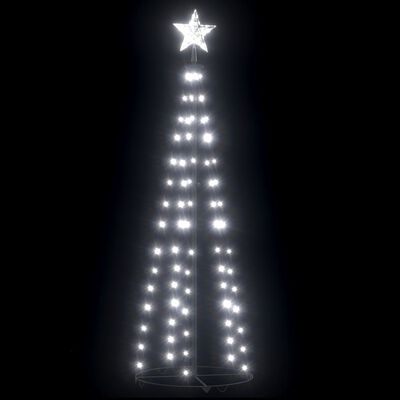 vidaXL Vianočný stromček, kužeľ, 84 LED, studené biele svetlo 50x150cm