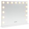 vidaXL LED zrkadlo na um&yacute;vadlo Biela 58 x 10 x 47 cm Sklo a oceľ
