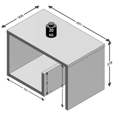 FMD Konferenčný stolík 2 v 1 biely 59,1x35,8x37,8 cm