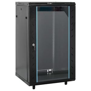 vidaXL 15U N&aacute;stenn&aacute; serverov&aacute; skriňa 19" IP20 čierna 60x60x100 cm