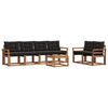 vidaXL Z&aacute;hradn&aacute; s&uacute;prava gaučov s vank&uacute;&scaron;om 7 pcs Pr&iacute;rodn&aacute; a čierna