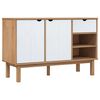 vidaXL Komoda OTTA, hnedo biela 114x43x73,5 cm, borovicov&yacute; mas&iacute;v