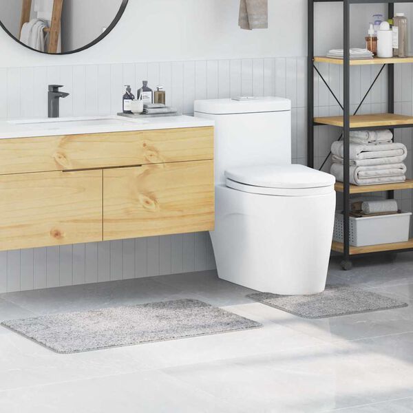 vidaXL Sada protišmykových kúpeľňových predložiek 2 pcs Sivá PP