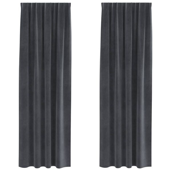 vidaXL Zatemňovacie z&aacute;vesy 2 pcs Svetlosiv&aacute; 140 x 225 cm Zamat
