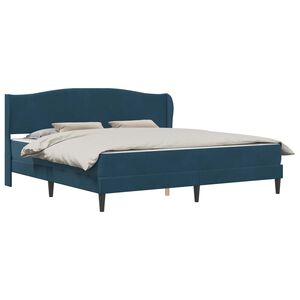 vidaXL R&aacute;m postele s čelnou doskou Modr&aacute; 200 x 200 cm Zamat