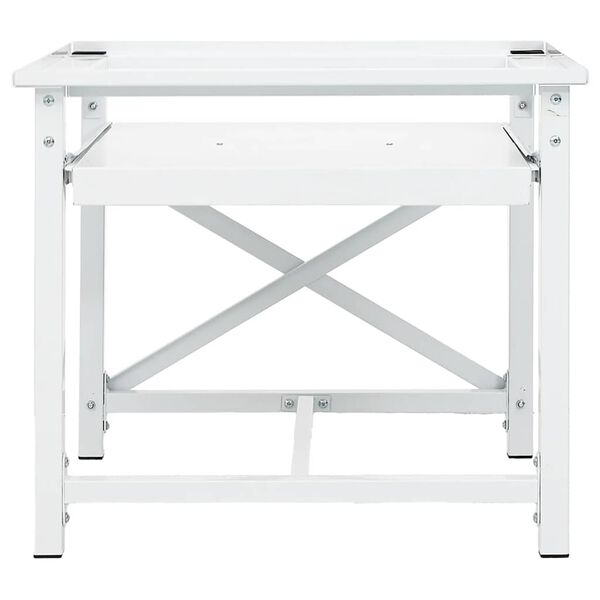 vidaXL Podstavec pod pr&aacute;čku s vys&uacute;vacou policou, biely