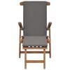 vidaXL Kreslo na terasu s podložkou siv&eacute; teakov&yacute; mas&iacute;v