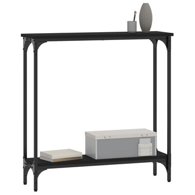 vidaXL Konzolový stolík čierny 75x22,5x75 cm kompozitné drevo