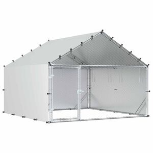 vidaXL Kurn&iacute;k so strechou Strieborn&aacute; 200 x 200 x 150 cm