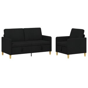vidaXL S&uacute;prava pohovky s &uacute;ložn&yacute;m priestorom 2 ks Čierna Polyester