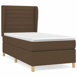 vidaXL Boxspring posteľ s matracom tmavohned&aacute; 90x190 cm l&aacute;tka