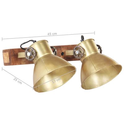 vidaXL Industriálna nástenná lampa mosadzná 45x25 cm E27