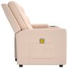 vidaXL 2-miestne sklápacie masážne kreslo+držiak na poháre, krémové