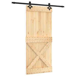 vidaXL Posuvn&eacute; dvere Pr&iacute;rodn&aacute; a čierna 90 x 210 cm