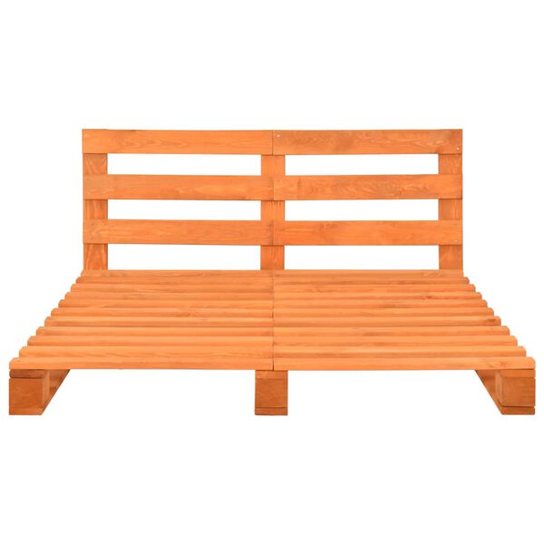 vidaXL Paletov&yacute; posteľn&yacute; r&aacute;m, hned&yacute;, borovicov&yacute; mas&iacute;v 200x200 cm