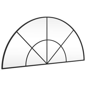 vidaXL N&aacute;stenn&eacute; zrkadlo čierne 100x50 cm obl&uacute;kov&eacute; železn&eacute;