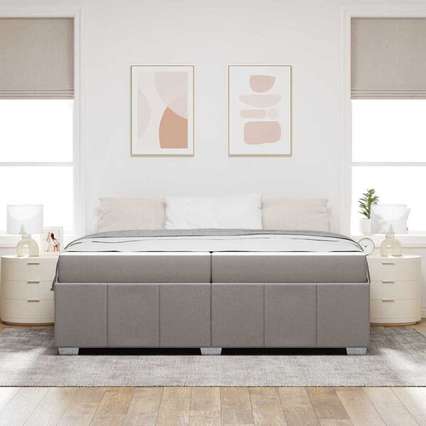 vidaXL R&aacute;m postele s matracmi Sivohned&aacute; 200 x 200 cm l&aacute;tka