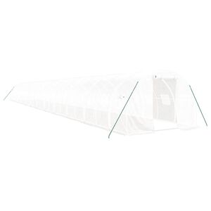 vidaXL F&oacute;liovn&iacute;k s oceľov&yacute;m r&aacute;mom biely 72 m&sup2; 24x3x2 m