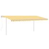 vidaXL Automaticky zaťahovacia mark&iacute;za so stĺpikmi 5x3,5 m žlto-biela