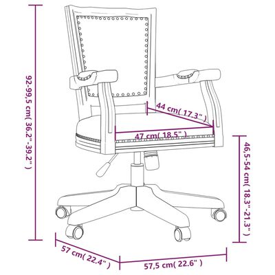 vidaXL Otočná kancelárska stolička, béžová, látka