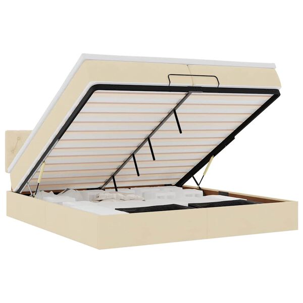 vidaXL Osmansk&aacute; posteľ s kr&eacute;mov&yacute;m matracom 200x200 cm L&aacute;tka