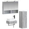 vidaXL Set kabinetov do k&uacute;peľne 4 pcs Siv&yacute; Sonoma 50 x 14,5 x 70 cm